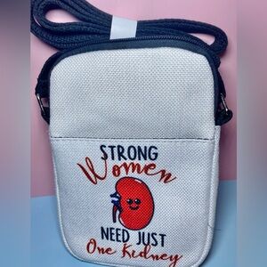 Strong Women Need Just One Kidney" Canvas Crossbody Bag – Kidney Donor Gift